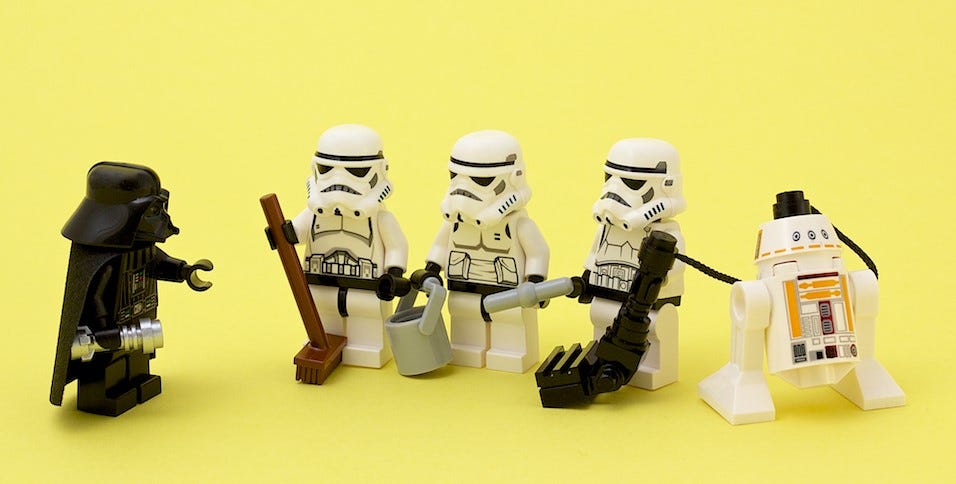 Vader instructs his new clean team